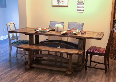 Handcrafted Bench and Dining Table
